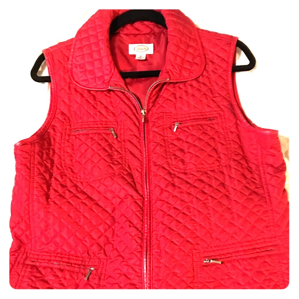 Talbots Red Quilted Vest